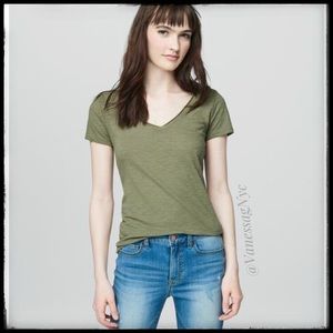 Prince & Fox Hampton Tee Green V-neck Sz XL NWT